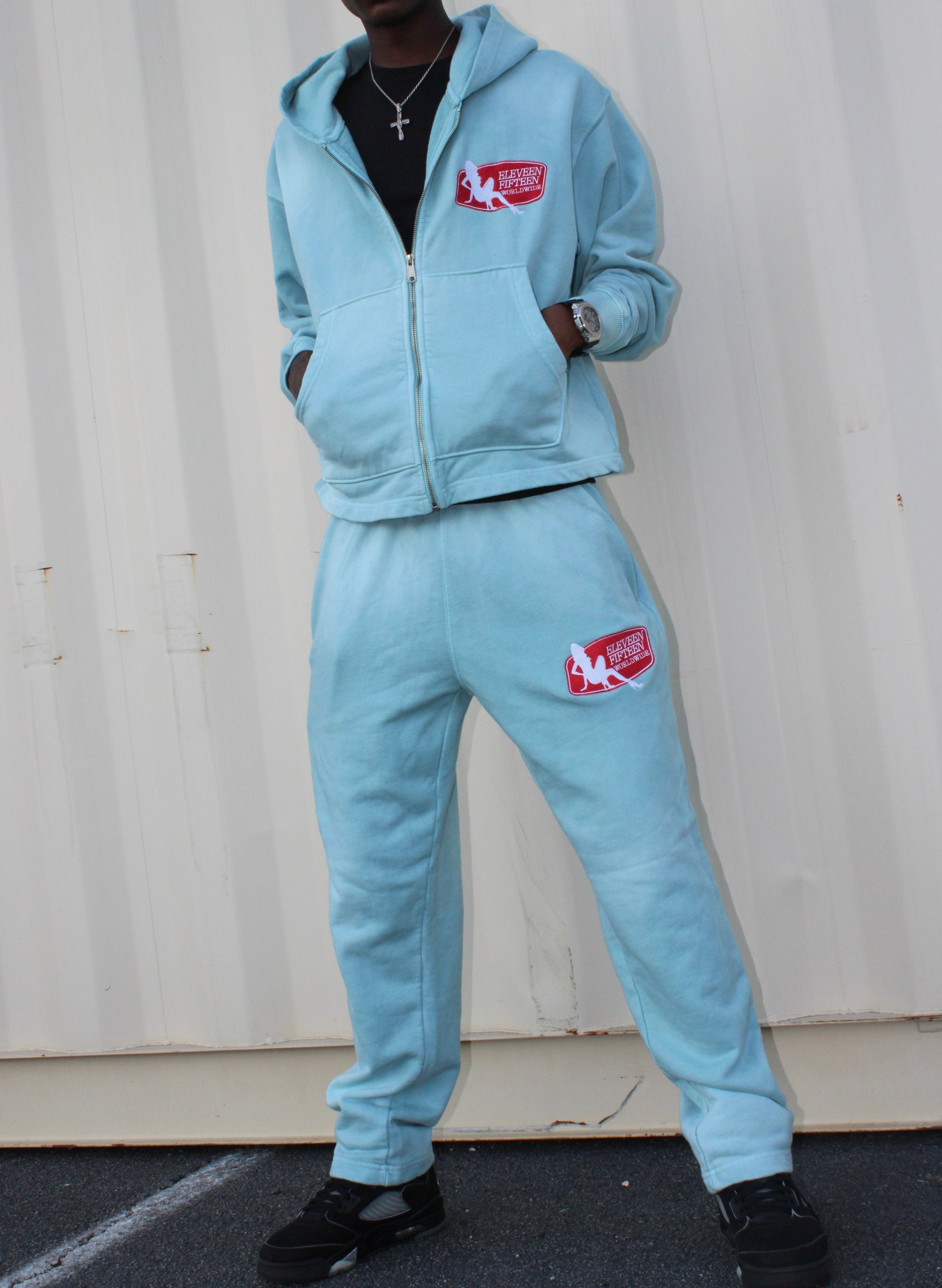 Sky Blue EF Worldwide Zip Up Set