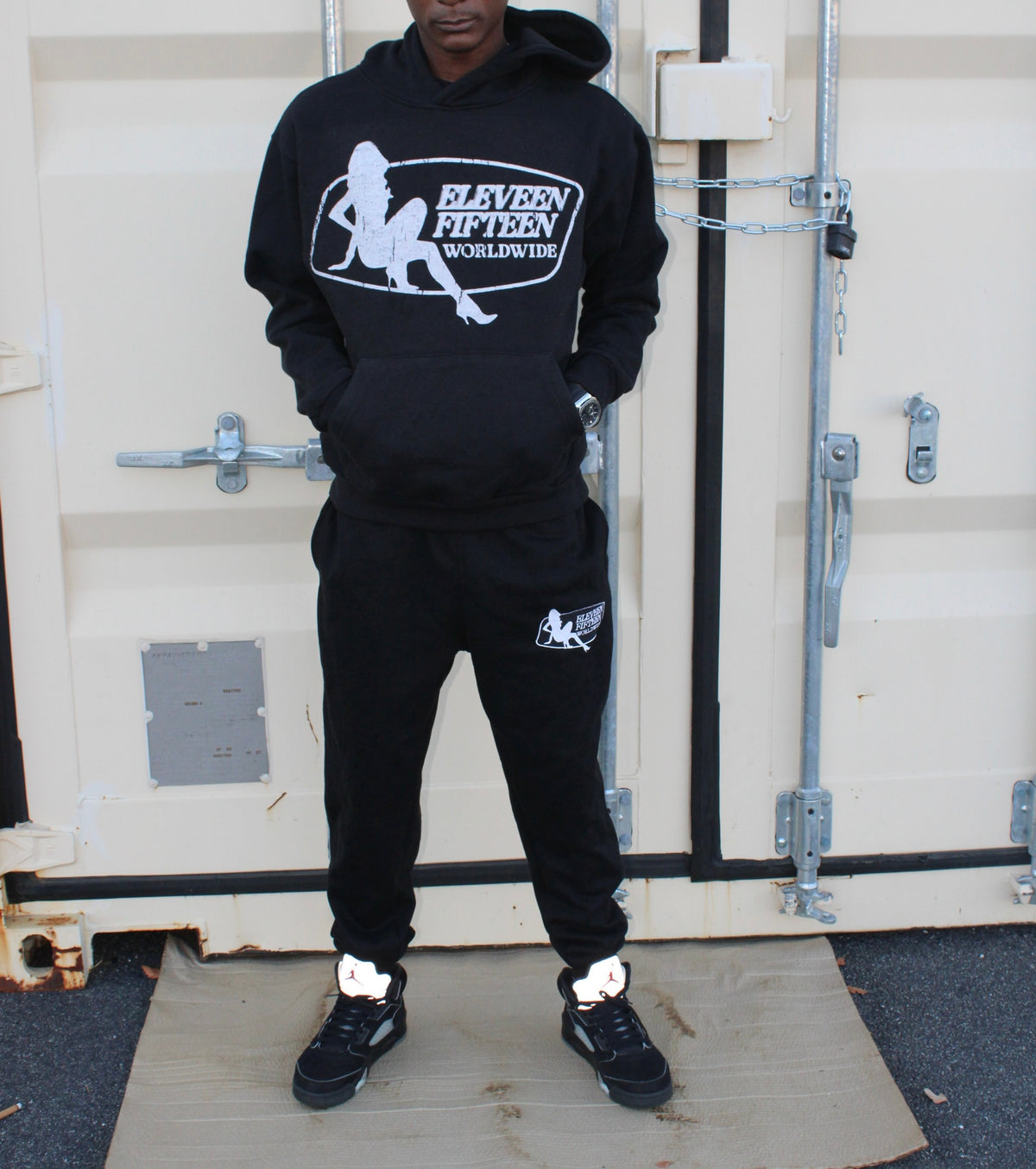 Black EF Worldwide Hoodie Set