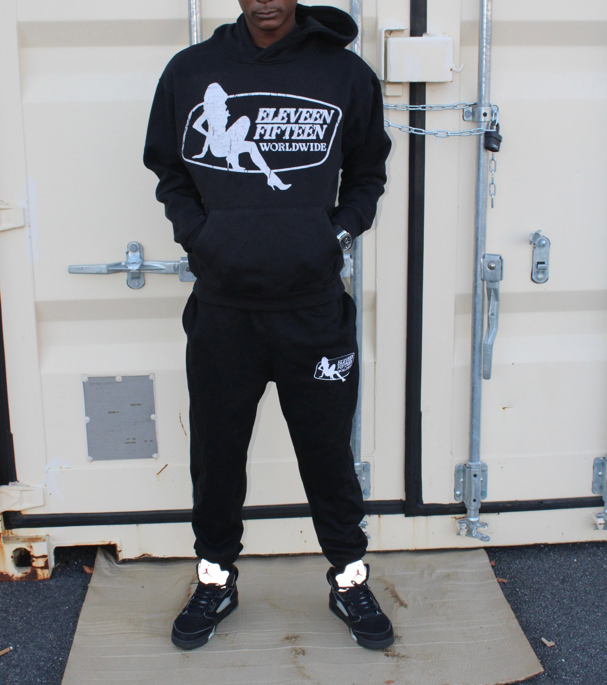 Black EF Worldwide Hoodie Set